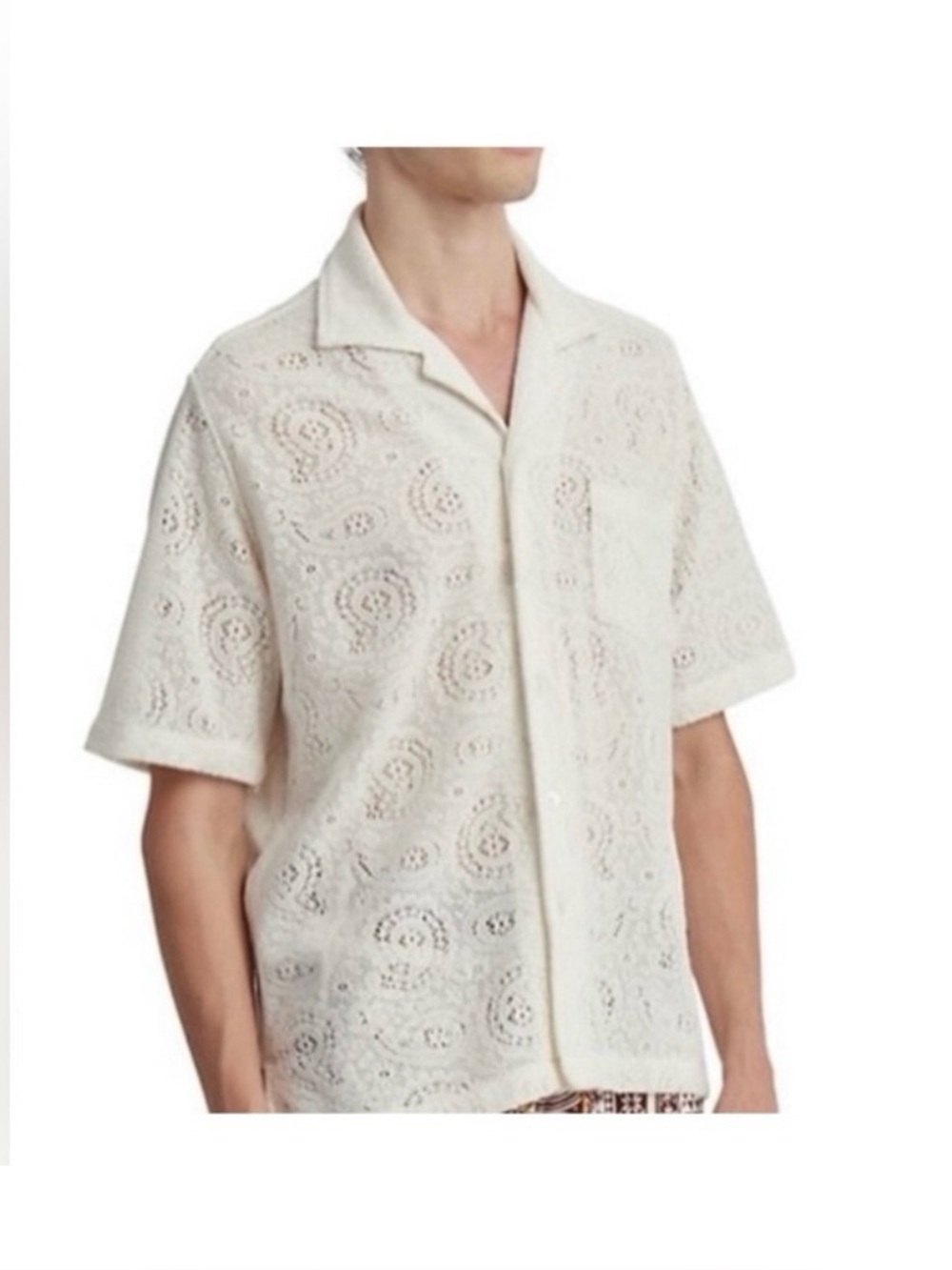 Rhude Cream Lace Button -Up